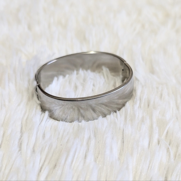 Vintage Abalone & Stainless Steel Bangle Bracelet Cuff - Picture 4 of 7